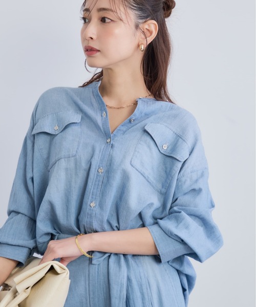 シアーデニムシャツ　 ¥13,200 COHINA コヒナ COHINA（コヒナ） ブラウス シャツ シアーデニムシャツ 「低身長・小柄