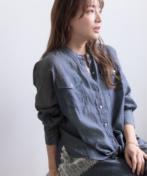 シアーデニムシャツ　 ¥13,200 COHINA コヒナ COHINA（コヒナ） ブラウス シャツ シアーデニムシャツ 「低身長・小柄