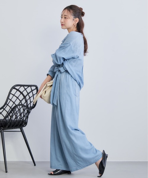 COHINA（コヒナ） ブラウス シャツ シアーデニムシャツ 「低身長・小柄