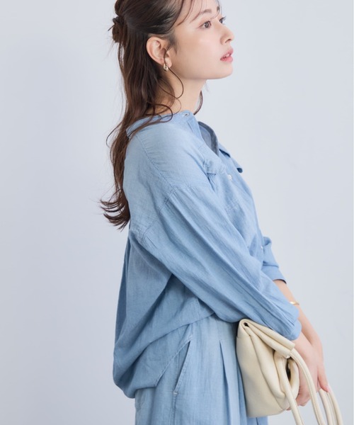 COHINA（コヒナ） ブラウス シャツ シアーデニムシャツ 「低身長・小柄