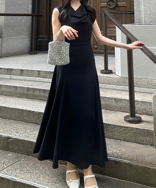 「junoah」 ノースリーブワンピース MEDIUM ネイビー レディース_画像2
