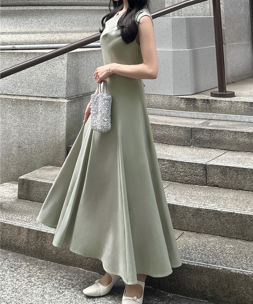 「junoah」 ノースリーブワンピース MEDIUM ネイビー レディース_画像6