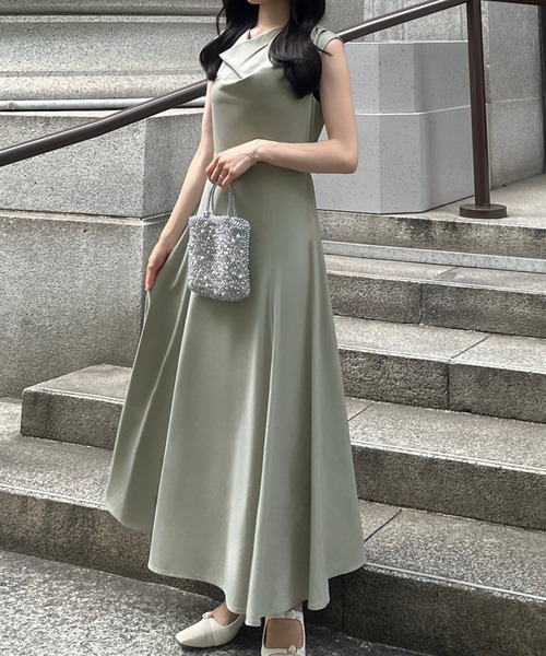 「junoah」 ノースリーブワンピース MEDIUM ネイビー レディース_画像7