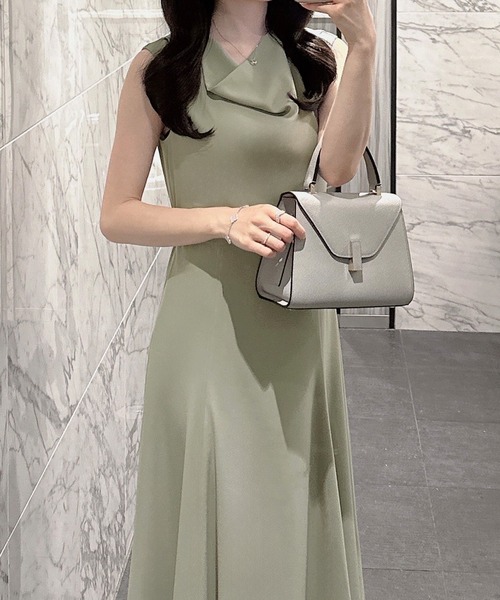 「junoah」 ノースリーブワンピース MEDIUM ネイビー レディース_画像9