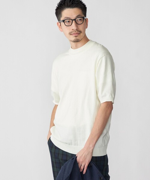 「SHIPS」 半袖ニット LARGE オフホワイト メンズ_画像2