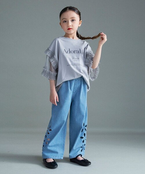 「branshes」 「KIDS」デニムパンツ 120 サックスブルー キッズ_画像3