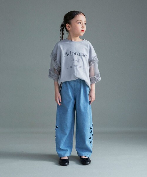 「branshes」 「KIDS」デニムパンツ 120 サックスブルー キッズ_画像4