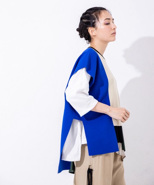 「OSMOSIS」 半袖ニット ONE SIZE ベージュ レディース_画像6