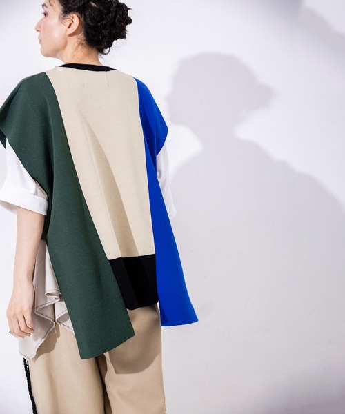 「OSMOSIS」 半袖ニット ONE SIZE ベージュ レディース_画像7