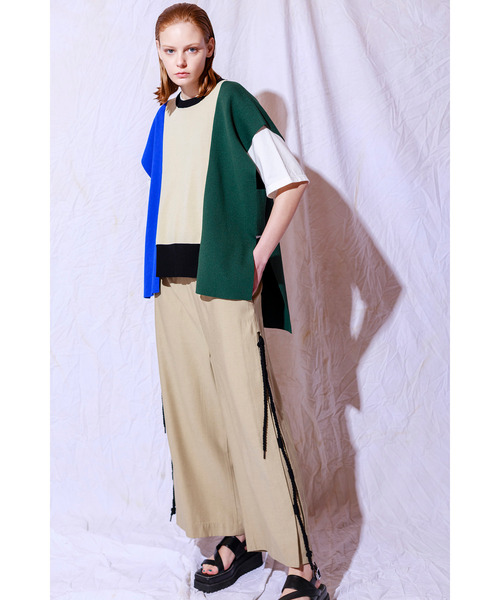 「OSMOSIS」 半袖ニット ONE SIZE ベージュ レディース_画像9