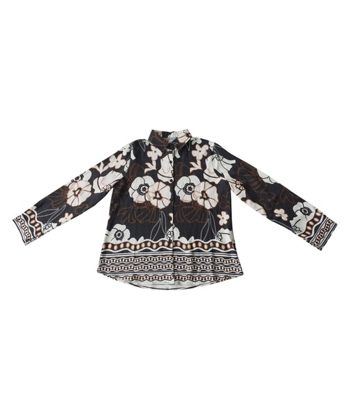 「antiqua」 長袖シャツ ONESIZE ブラックミックス レディース_画像7