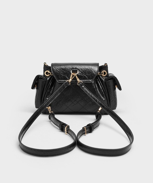 「CHARLES & KEITH」 2WAYバッグ S ブラック レディース_画像7