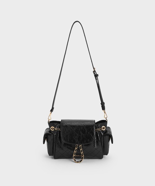 「CHARLES & KEITH」 2WAYバッグ S ブラック レディース_画像8