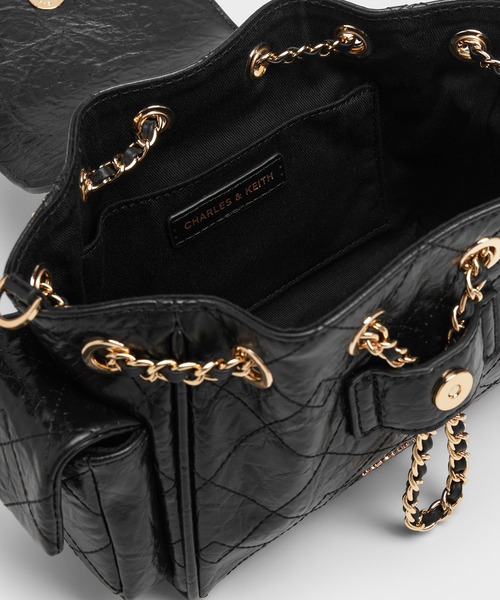 「CHARLES & KEITH」 2WAYバッグ S ブラック レディース_画像9