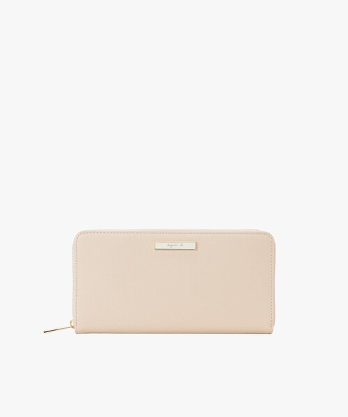 美品 アニエスベー ラウンドファスナー 長財布 サフィアーノ レザー Erika agnes b.（アニエスベー） ミニ 長財布 財布 レザー ラウンドジップ