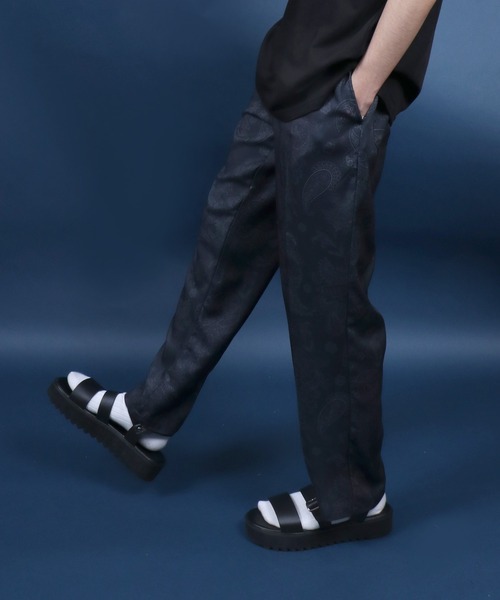 アナログ　パンツ ANPAS パンツ Georgette Total Pattern Print Crease Wide