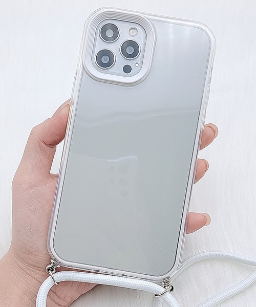 Lace Ladies スマホケース ストラップ付 TPUクリアiPhoneケース