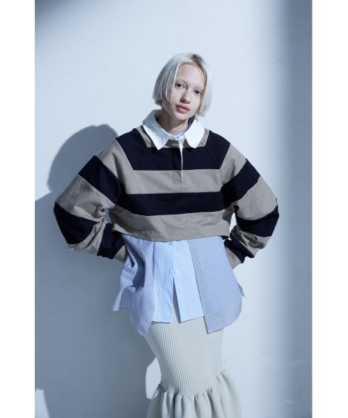 tシャツ 「PLUS」RUGGER SHORT TOPS/「PLUS」ラガーショートトップス レディース