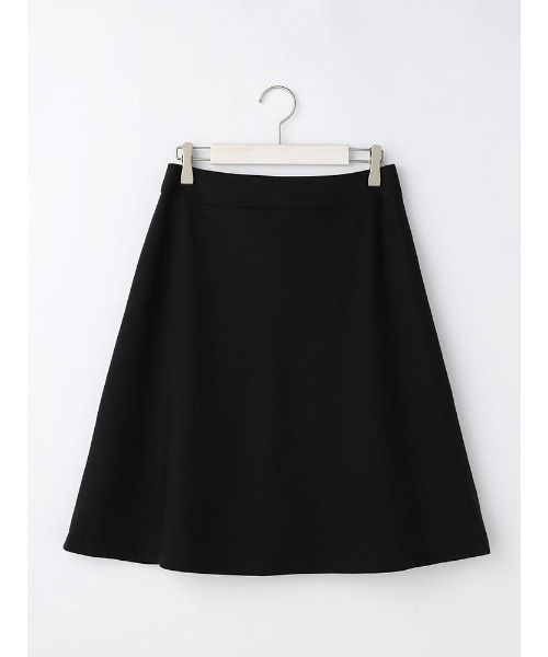 スカート シルク混リクルートスーツ　フレアスカート　無地　ブラック | Perfect Suit FActory