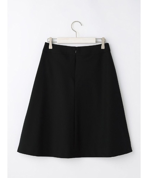 スカート シルク混リクルートスーツ　フレアスカート　無地　ブラック | Perfect Suit FActory | 03