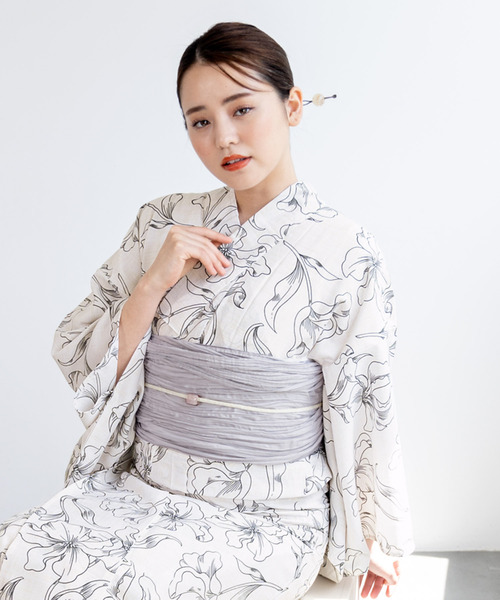 夏を彩る季節レディース浴衣2点セット SOUBIEN 浴衣 夏を彩るレディース浴衣2点セット （浴衣＋帯