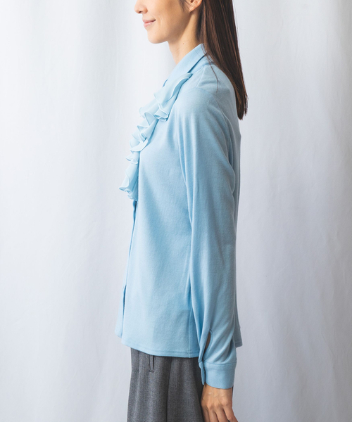 tシャツ 「NARACAMICIE」ウールジャージフロントフリルカットソー レディース NARACAMICIE tシャツ 「NARACAMICIE」ウールジャージフロント