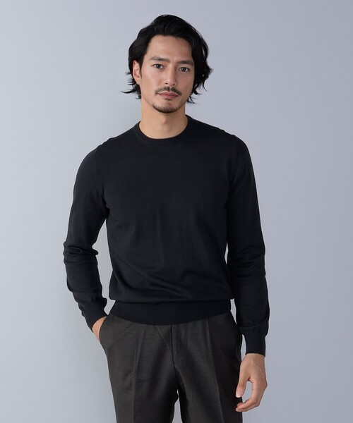 未使用 GRAN SASSO（グランサッソ）コットン クルーネックニット GRAN SASSO（グランサッソ）12ゲージソフトコットンクルーネック