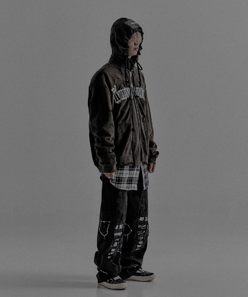REGION パーカー 「 RESURRECTION13」Hand Dyed Printing Hood