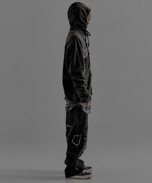 REGION パーカー 「 RESURRECTION13」Hand Dyed Printing Hood