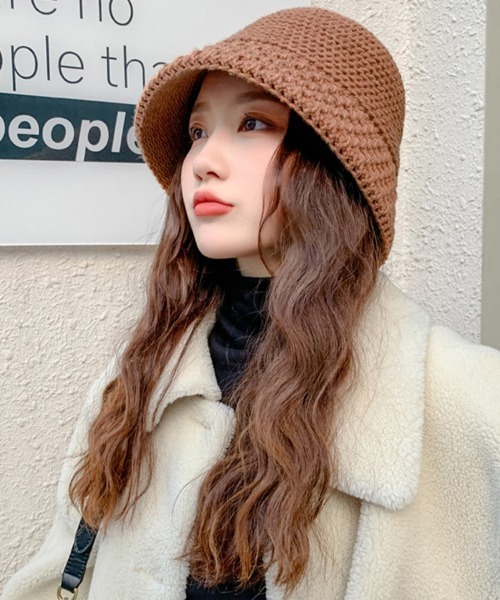 帽子 ハット ワッフル編みバケットハット レディース : ZOZOTOWN