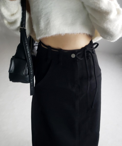 Wonny Ribbon ブラックデニムスカート M Wonny Ribbon ブラックデニムスカート M Wonny Ribbon【即納