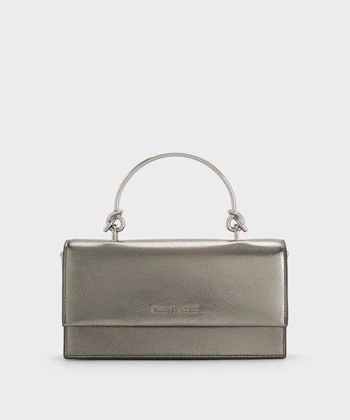 CHARLES ＆ KEITH 財布 スカルプチュアハンドルロングウォレット