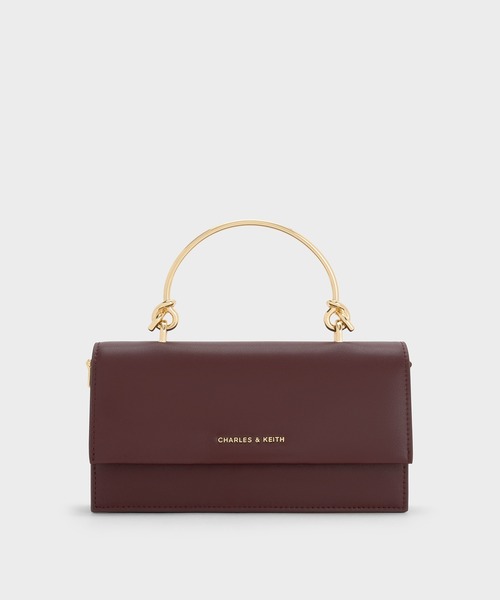 CHARLES ＆ KEITH 財布 スカルプチュアハンドルロングウォレット