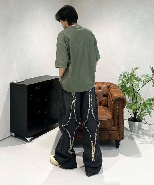 ジーンズ クロスフリンジデニム メンズ レディース : ZOZOTOWN