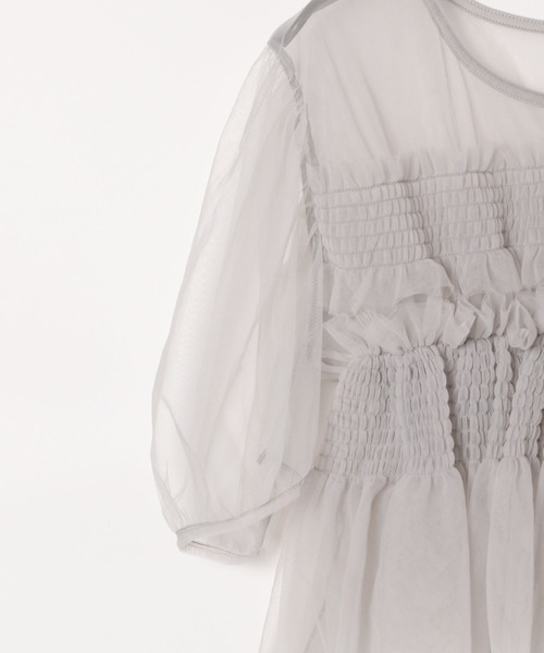 Heather tシャツ チュールシャーリングショートスリーブプル
