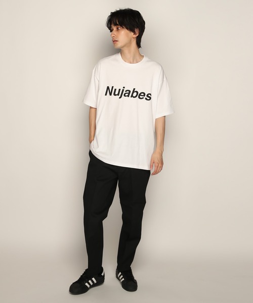 Nujabes 刺繍ロゴ スウェット YEN TOWN MARKET ヌジャベス Nujabes】ヌジャベス スモール ロゴ クルーネック スウェット