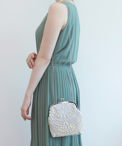 ヴィンテージ　フランス　ハンドメイド　ビーズバッグ　がま口　パーティーバッグ Three Four Time ショルダーバッグ バッグ 「結婚式/フォーマル