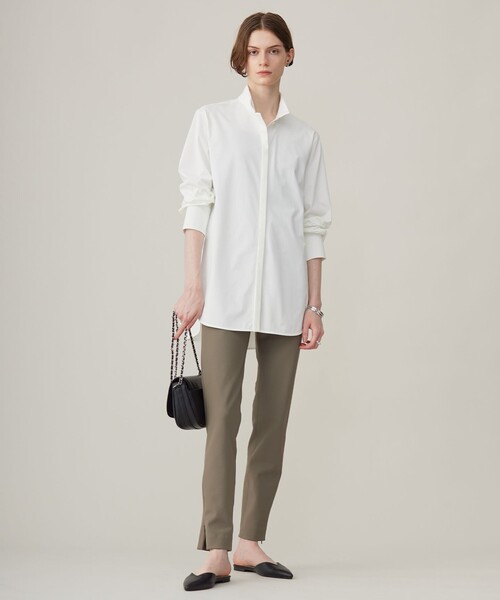 tシャツ 「洗える」 ブラウスライクジャージー ロングシャツ レディース ICB tシャツ 「洗える」 ブラウスライクジャージー ロングシャツ