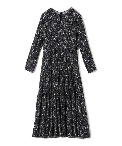 DVF New Jeanne ドット プリント長袖シルク ラップワンピース ☆キーネック千鳥ジャガードニットワンピース(505847330