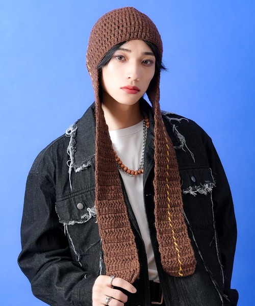 90s 00s DOCKERS イヤーマフ 耳当て ウール ニット キャップ ankoROCK ニット帽 ニットキャップ an meets zakka 猫耳耳当て