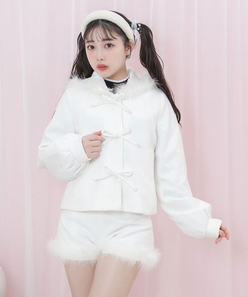 Honey Cinnamon（ハニーシナモン） パンツ 裾フェザーハイウエスト