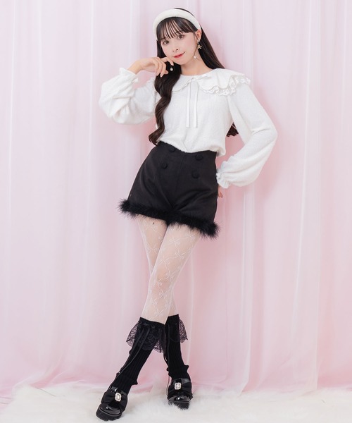 Honey Cinnamon（ハニーシナモン） パンツ 裾フェザーハイウエスト