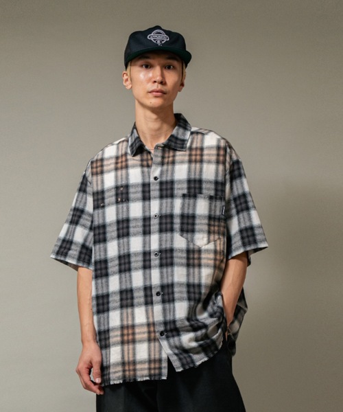 APPLEBUM（アップルバム） シャツ Ombre Check Damage S/S Shirt 