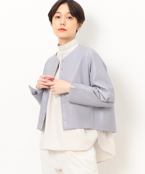 K.T KIYOKO TAKASE ジャケット ノーカラージャケット 合成皮革
