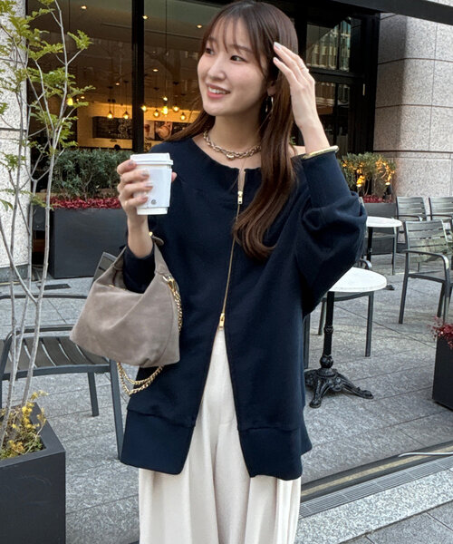 DOUDOU 前後2WAY フロントジップスウェット