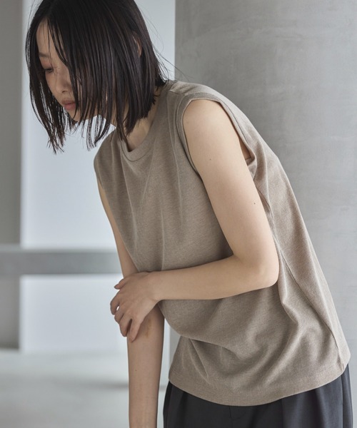 feepur タンクトップ ノースリーブ スラブシアータンクトップ