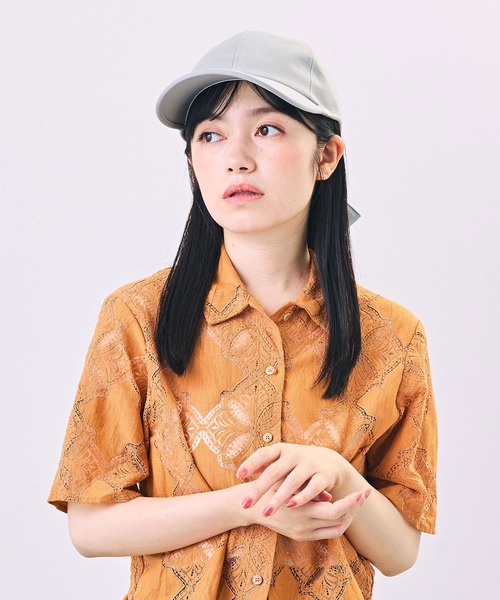 ひまわりです。ca41a レディースキャップ flower（ファッション） キャップ 帽子 リボンエンブロイダリー