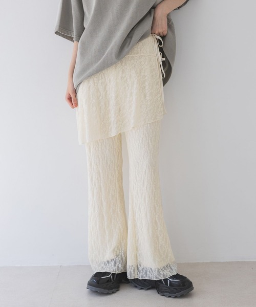 JEANASIS パンツ レーススカートレイヤードパンツ/322640