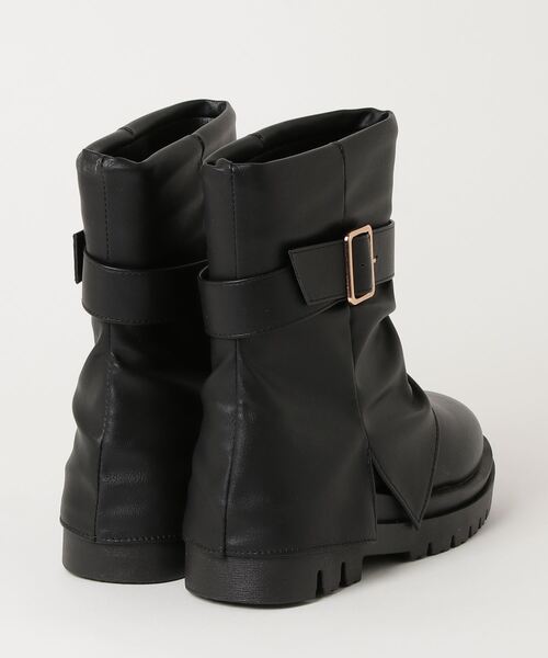 ほぼ新品❤️バリー 定価12万 バックル ベルト ブーツ 36.5(約23.5 サイドゴアベルトショートブーツ/125-45810(M ブラックスエード