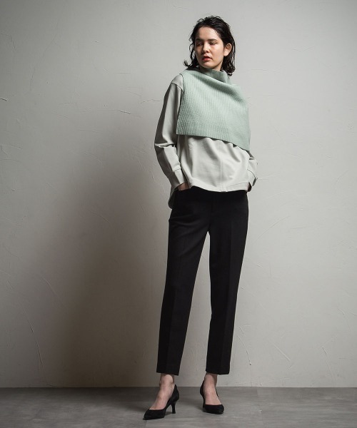 「la.f…」 Vネックニット 9号 グリーン レディース_画像3